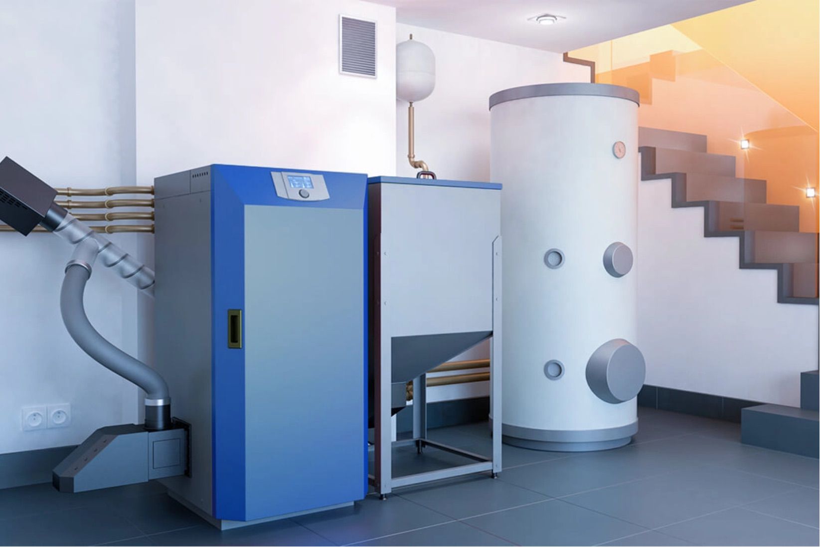 Render di un vano caldaia.